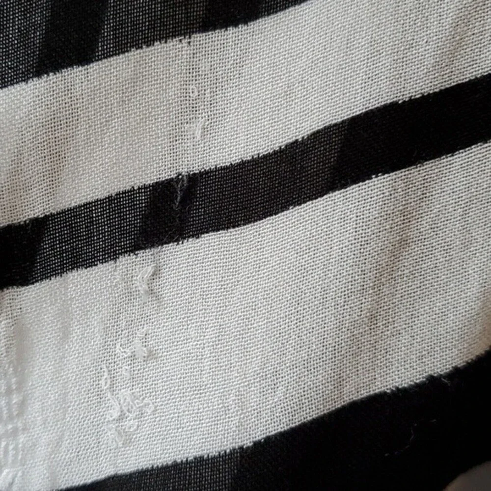 KATE SPADE BLACK WHITE STRIPE LIGHTWEIGHT SCARF WRAP NAUTICAL SUMMER BEACHY